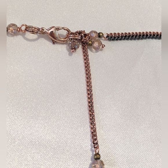 Fabulous Nakamol Mixed Media Fringe Tassel Necklace Pearls Crystals Rose Gold - Picture 7 of 12